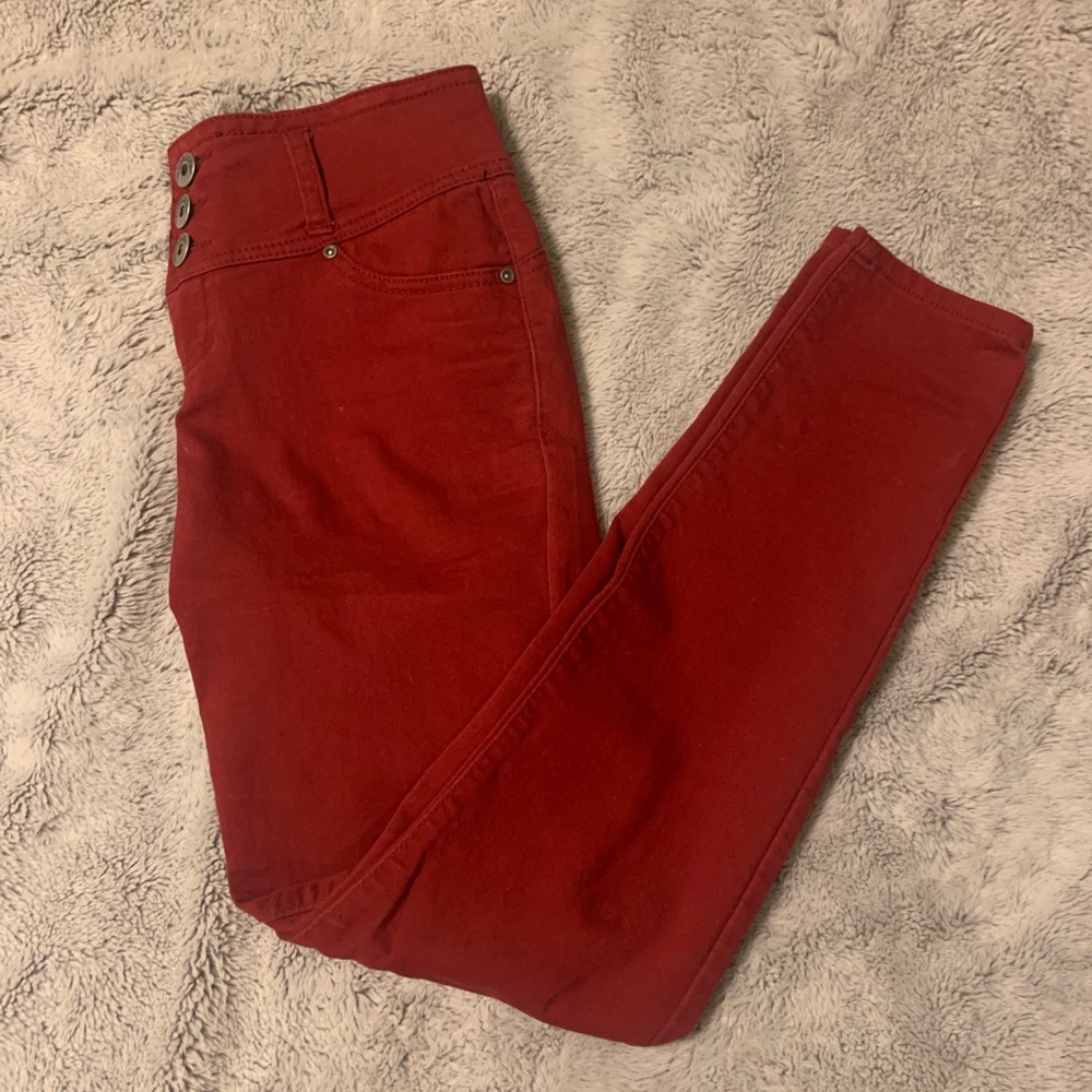 Deep Red Skinny Jeans